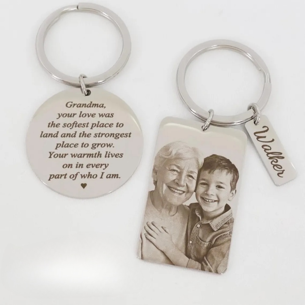 Photographic Memory - Custom Photo Portrait Engraved Keychain Personalized