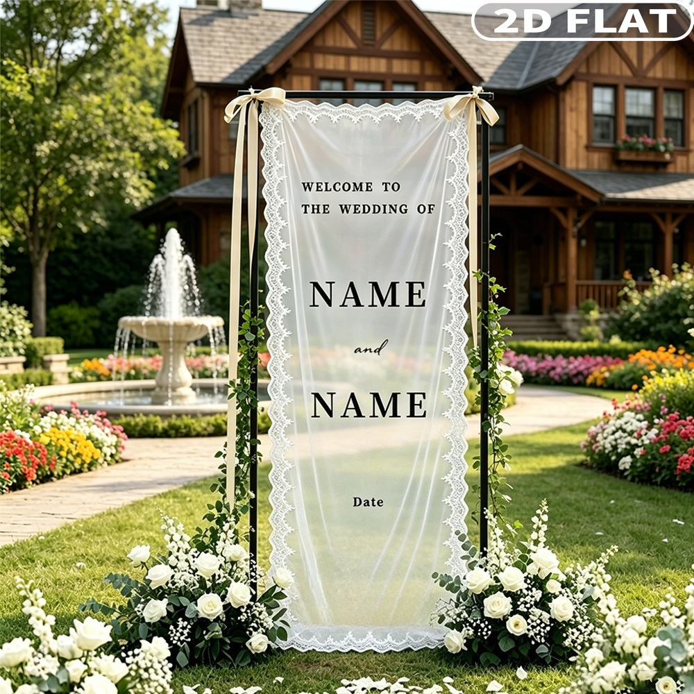 Photography Prompt - 2D FLAT 1pc Custom Name Sheer
