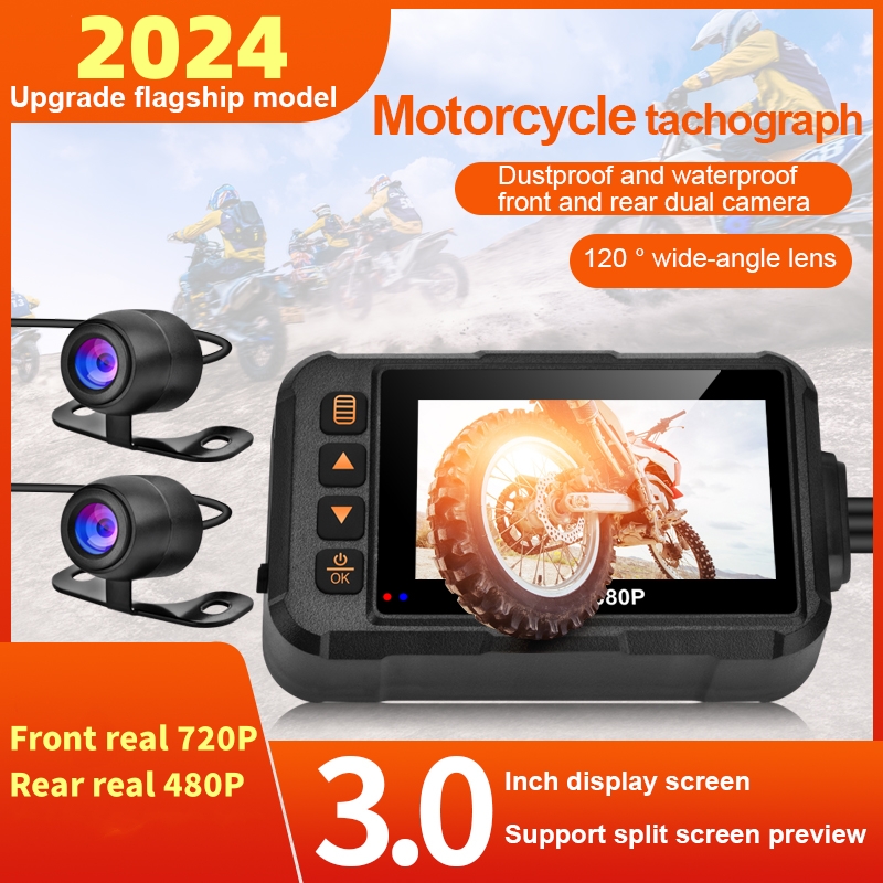 3 Inch Motorcycle Dashcam Wate - Photographic Memory 评论和价格