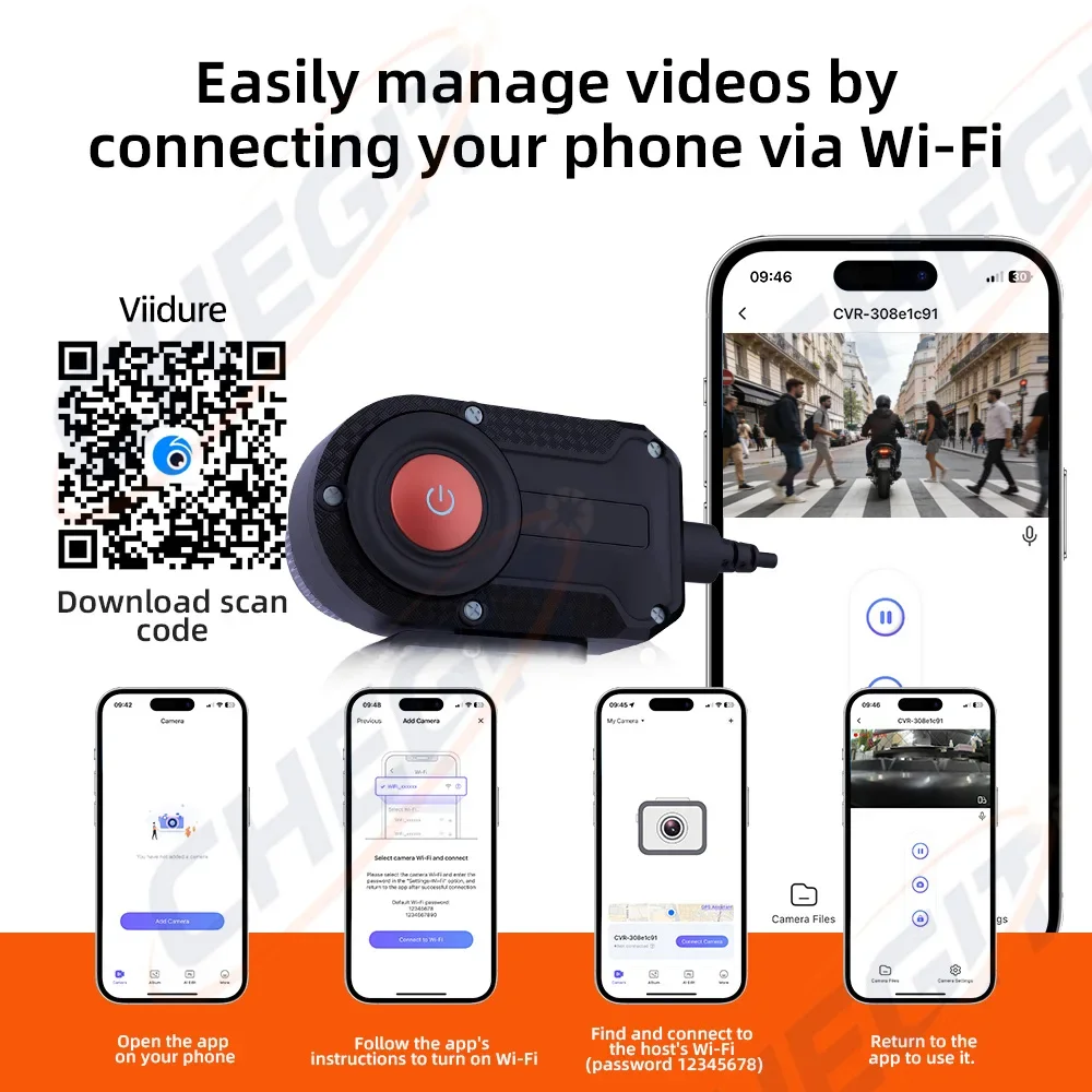 Motorcycle DVR 2K HD WiFi With - Photographic Memory 评论和价格