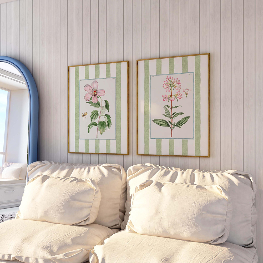 Set of 2 Striped Botanical Wal - Photography Course 评论和价格