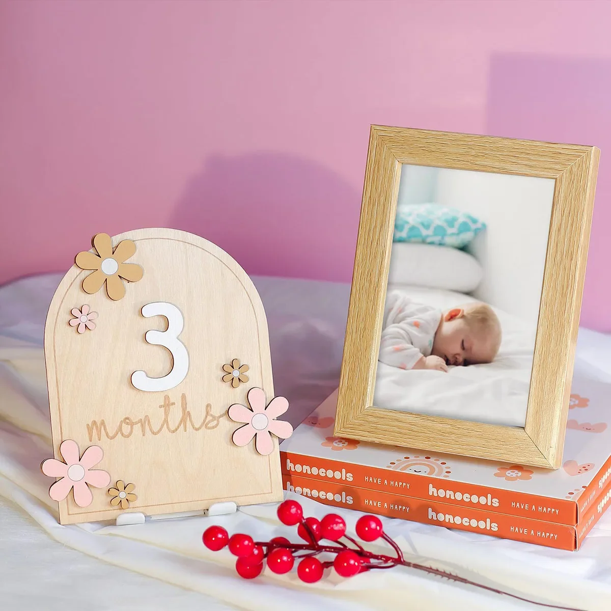 Wooden Baby Monthly Milestone  - Photography Cheat Sheet 评论和价格