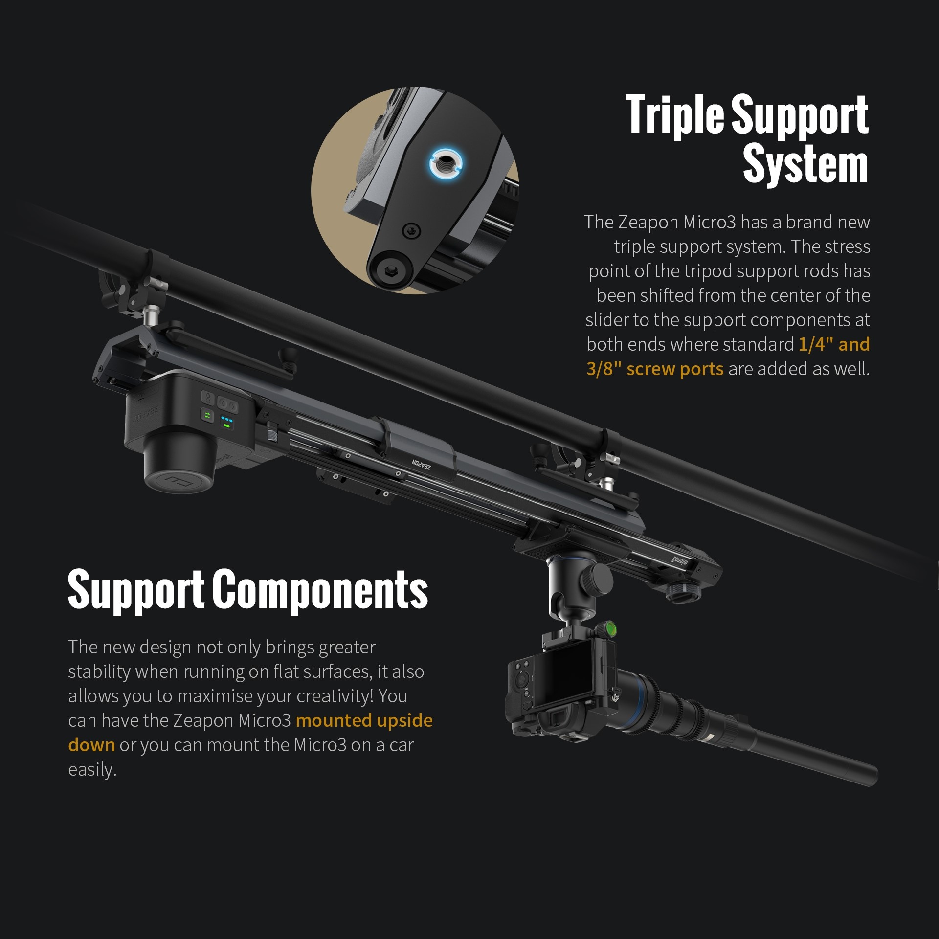 ZEAPON Micro 3 E500 E700 E1000 - Camera Slider Rail 评论和价格