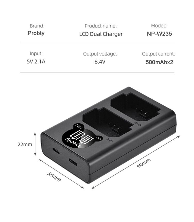 2200mAh NP-W235 NP W235 Batter - Camera Battery Grip 评论和价格