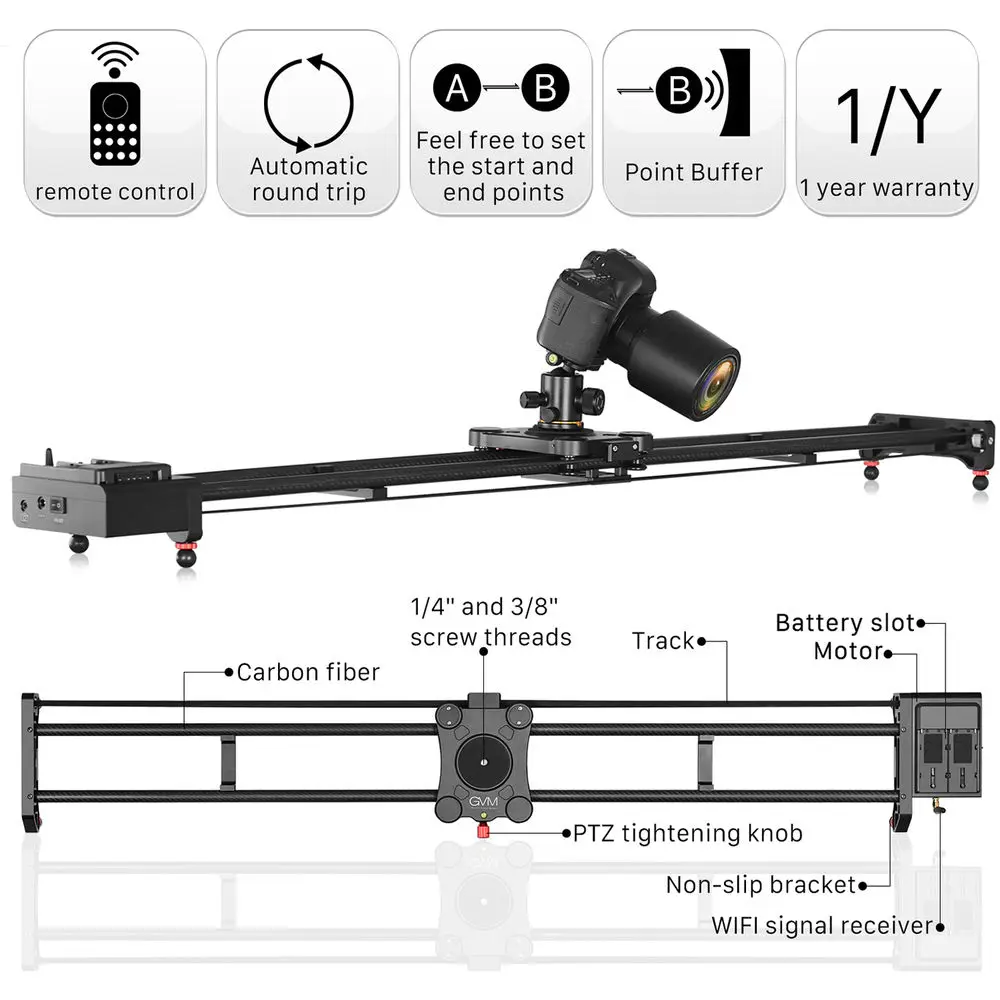 GVM GT-120WD 47inch Motorized  - Camera Slider Rail 评论和价格