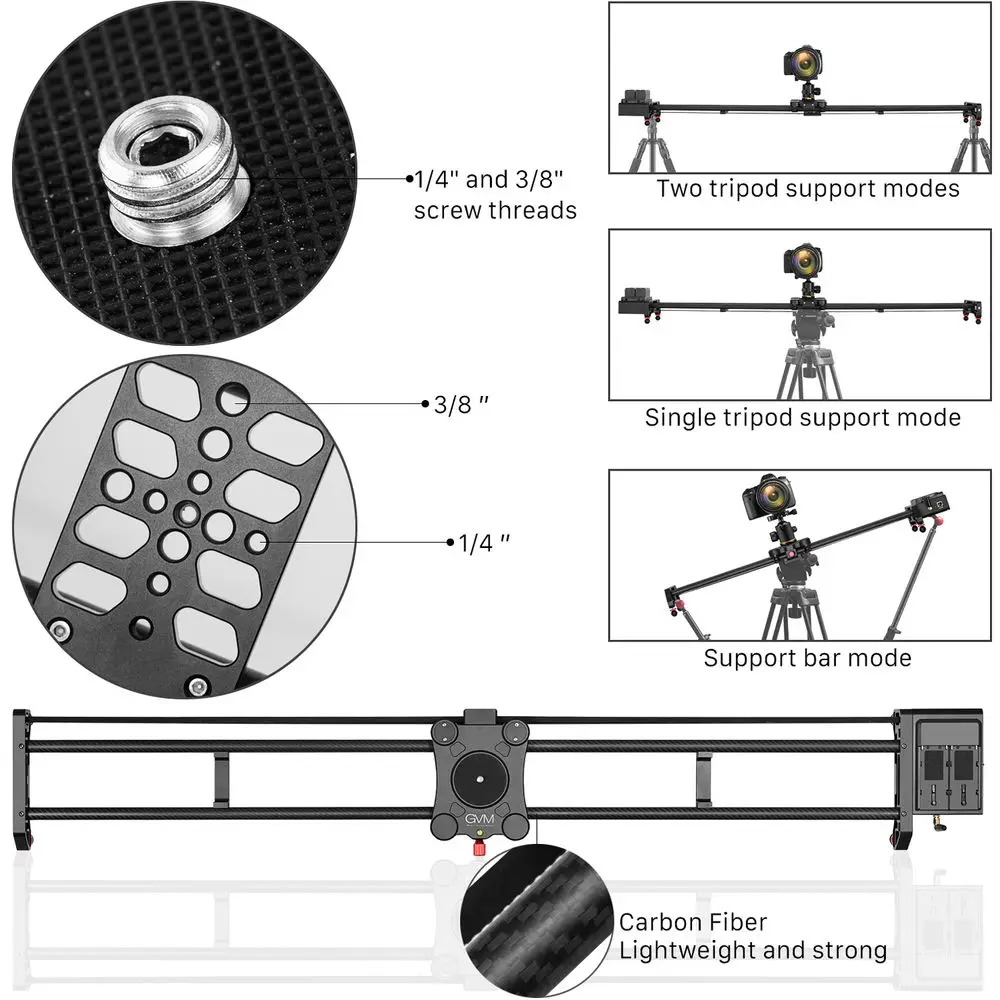GVM GT-120WD 47inch Motorized  - Camera Slider Rail 评论和价格