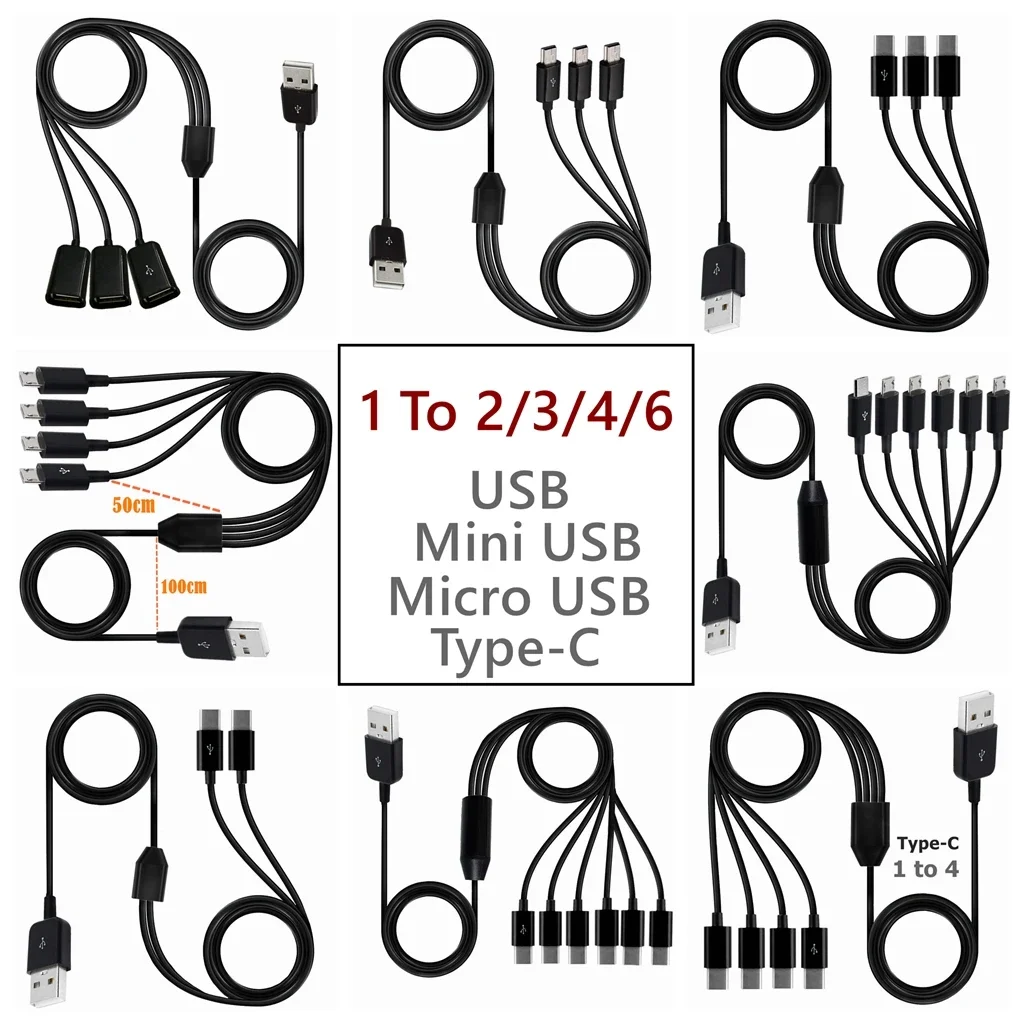 Type-C USB 1 To 2 3 4 6 Port T - Photography Date 评论和价格