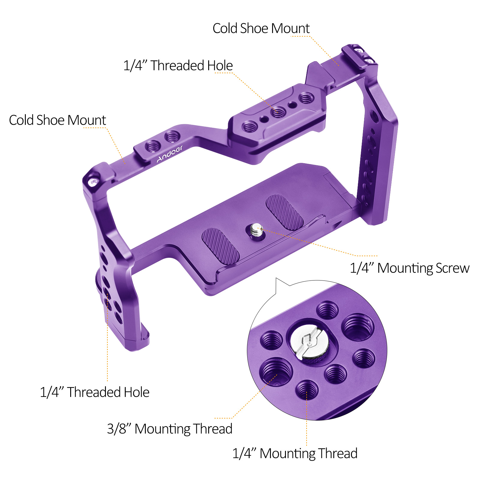 Andoer Camera Cage Aluminum Al - Camera Cage Baseplate 评论和价格