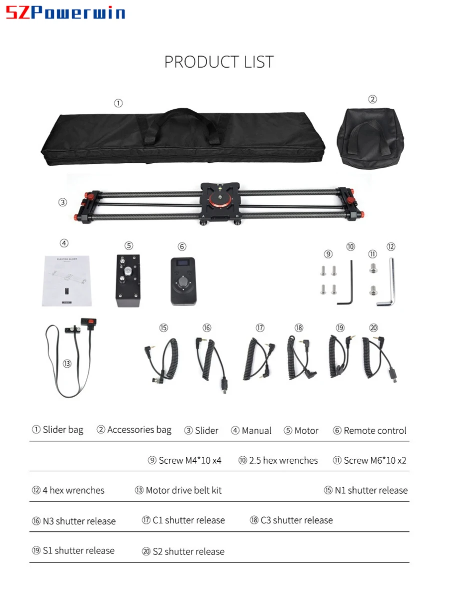 SZPowerwin 80CM Professional E - Camera Slider Rail 评论和价格